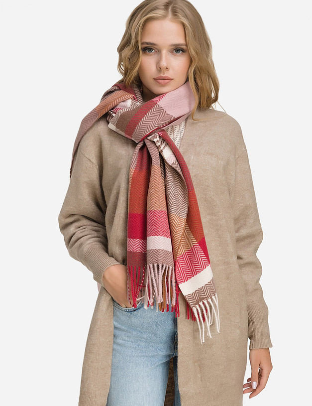 Бордовый женский шарф 730-0208-2405