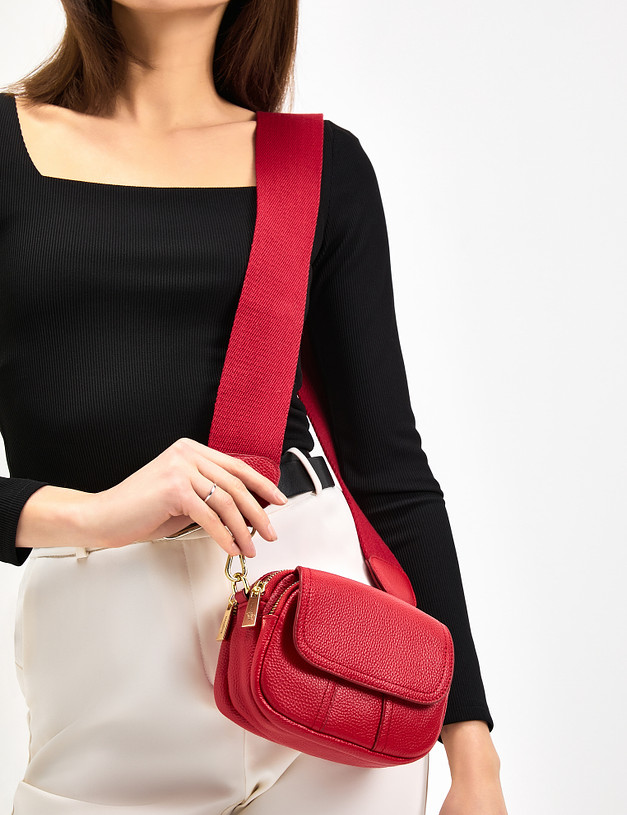 Красная женская сумка с широким ремнем MASCOTTE 669-1209-1005 | ракурс 1