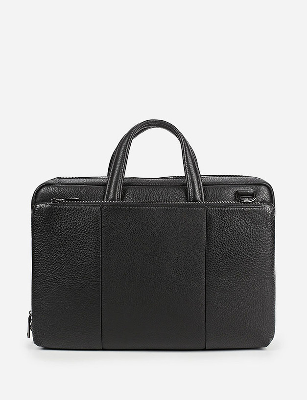 Черный мужской портфель из натуральной кожи MASCOTTE 622-0123-0102 | ракурс 2
