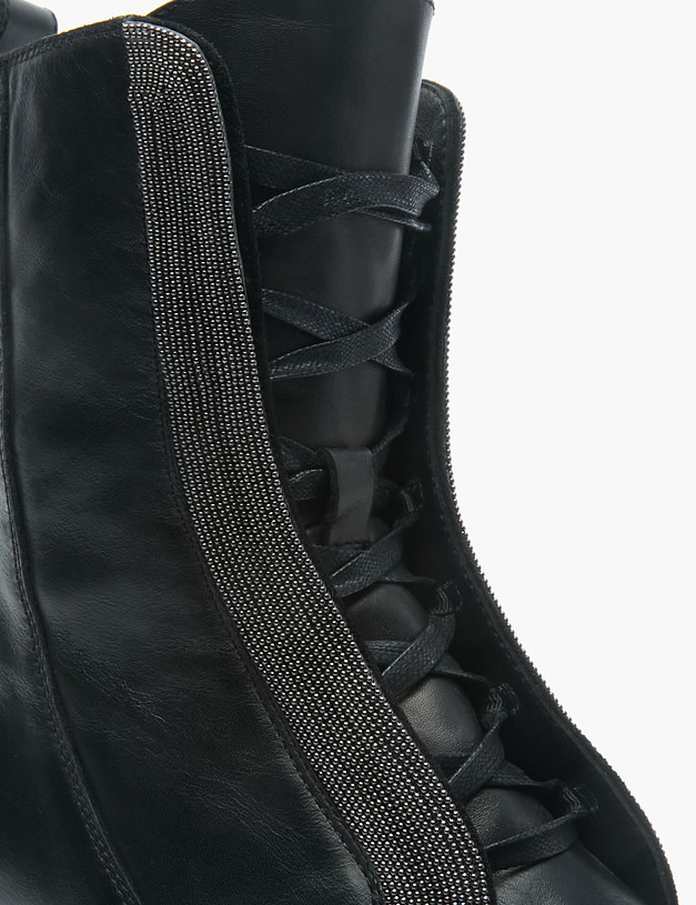 Черные женские ботинки с обрамлением MASCOTTE 100-220123-3100M | ракурс 7