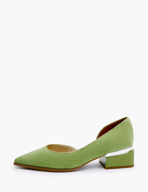 Зеленые велюровые женские туфли MASCOTTE 126-212611-3683M | ракурс 2