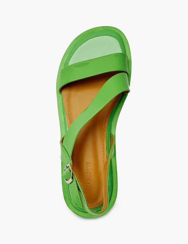 Зеленые лакированные женские сандалии MASCOTTE 94-410211-0704 | ракурс 4