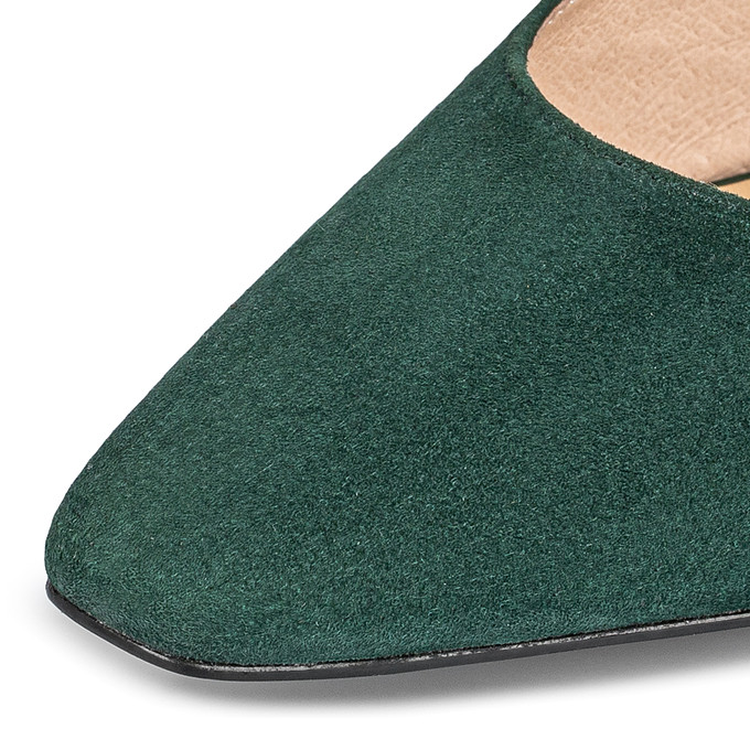 Зеленые велюровые женские туфли на устойчивом каблуке «Томас Мюнц»