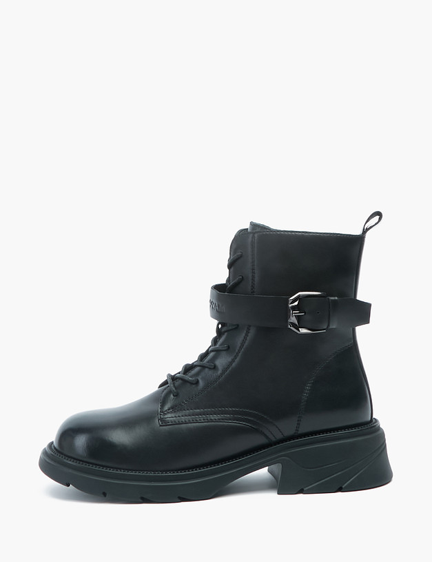 Черные женские ботинки с ремешком MASCOTTE 58-225732-0102 | ракурс 1