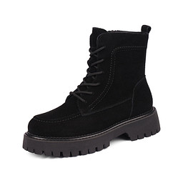 77-42WA-129FN Ботинки женские спилок/шерсть-и.мех черн, Zenden