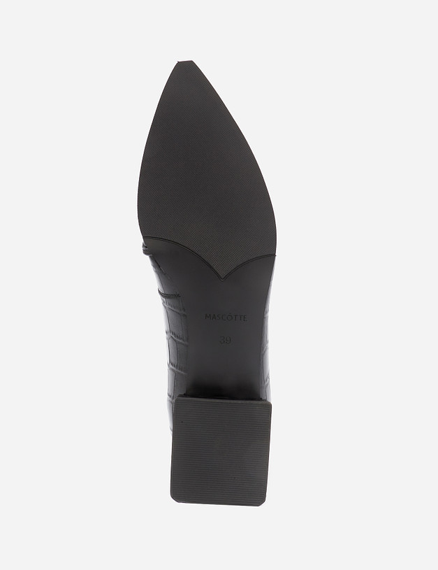Черные женские туфли с острым носом MASCOTTE 43-120211-0102 | ракурс 4