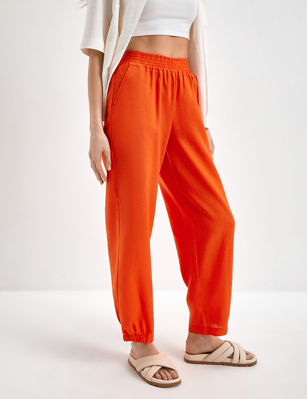 Оранжевые женские брюки-джоггеры MASCOTTE 790-3118-2713 | ракурс 5