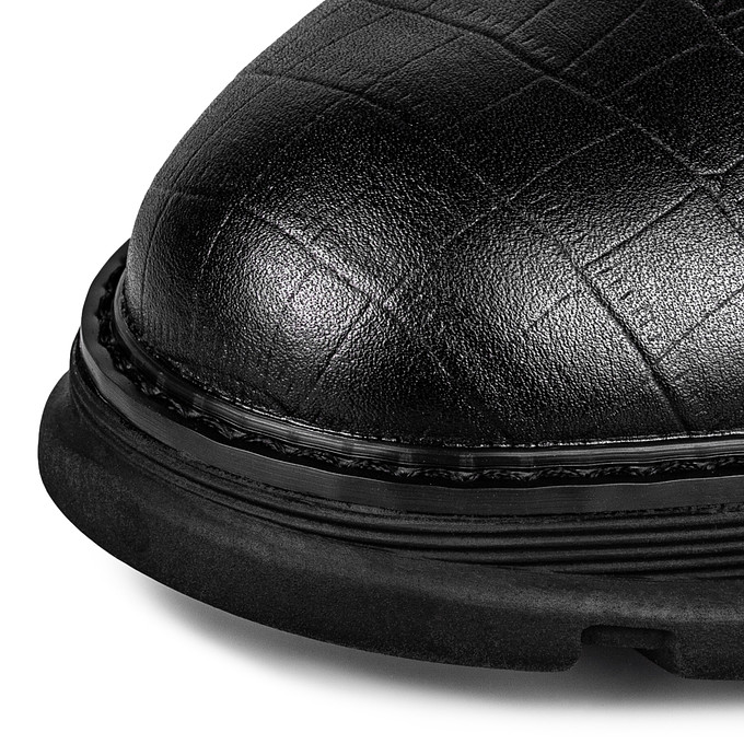 Черные женские полуботинки из кожи с выделкой «под крокодила» Thomas Munz