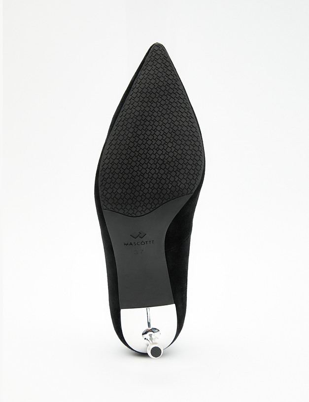 Черные женские туфли из велюра MASCOTTE 172-210211-3605M | ракурс 5