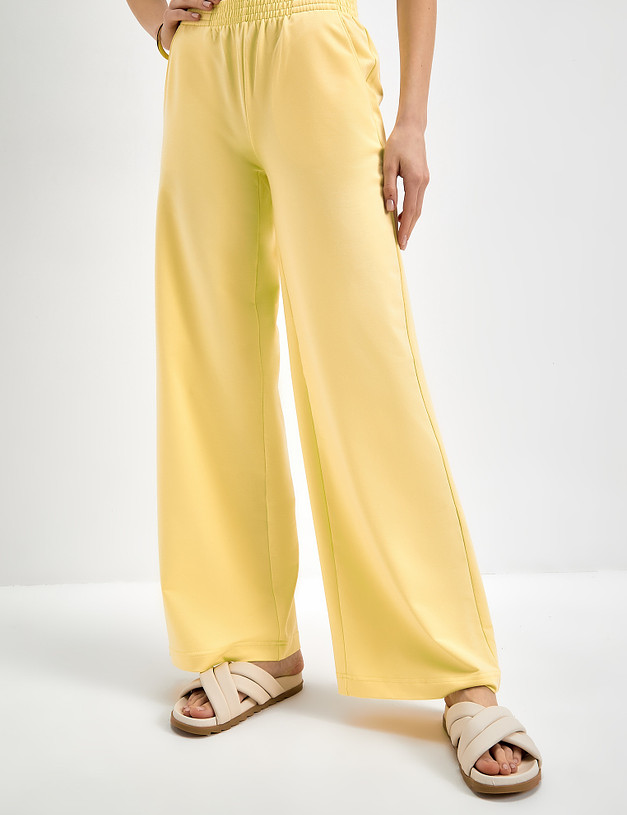 Желтые женские брюки с эластичным поясом MASCOTTE 790-3112-2618 | ракурс 3