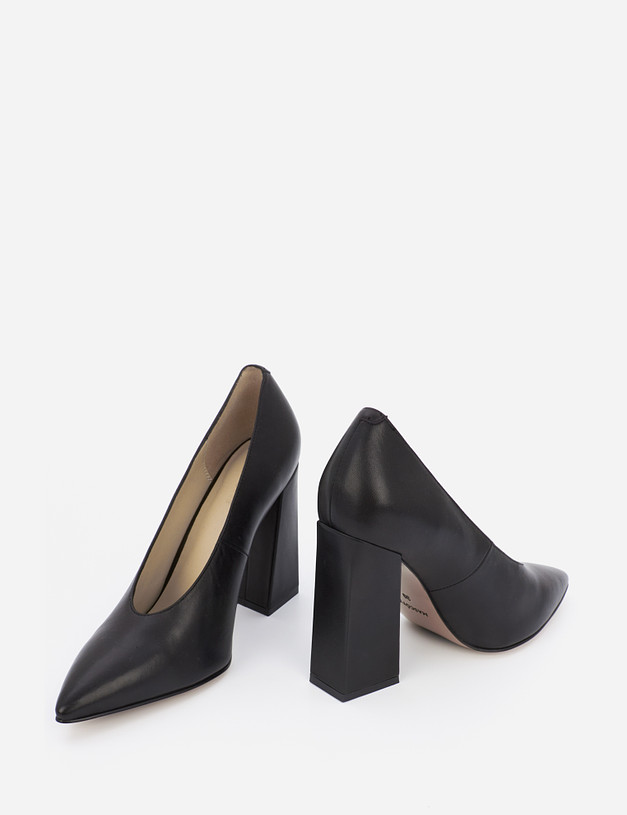 Черные кожаные женские туфли MASCOTTE 100-122411-3501M | ракурс 7