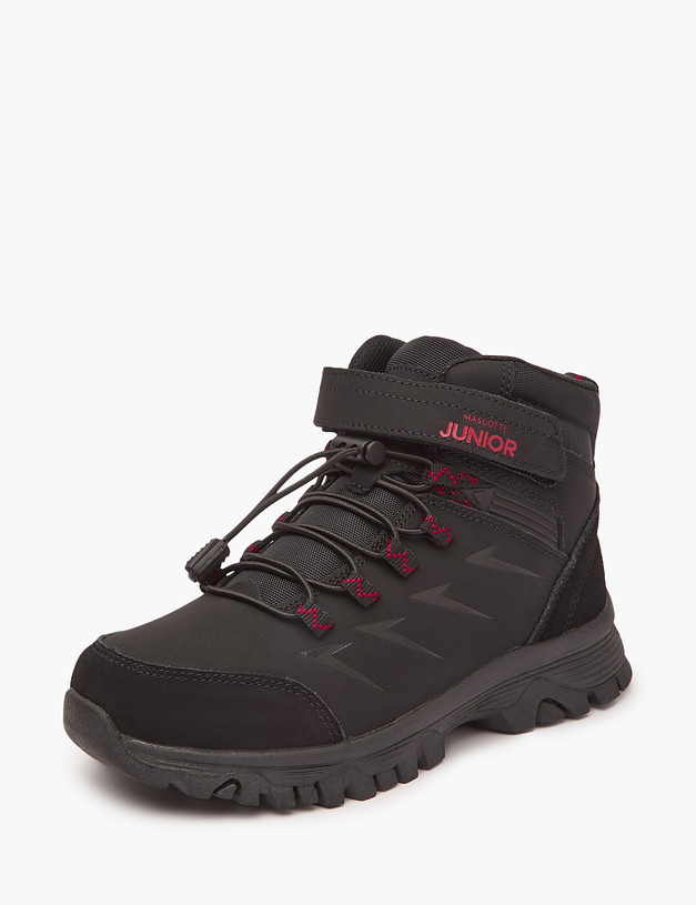 Черные спортивные ботинки для мальчиков на зиму MASCOTTE 189-324431-0602 | ракурс 3