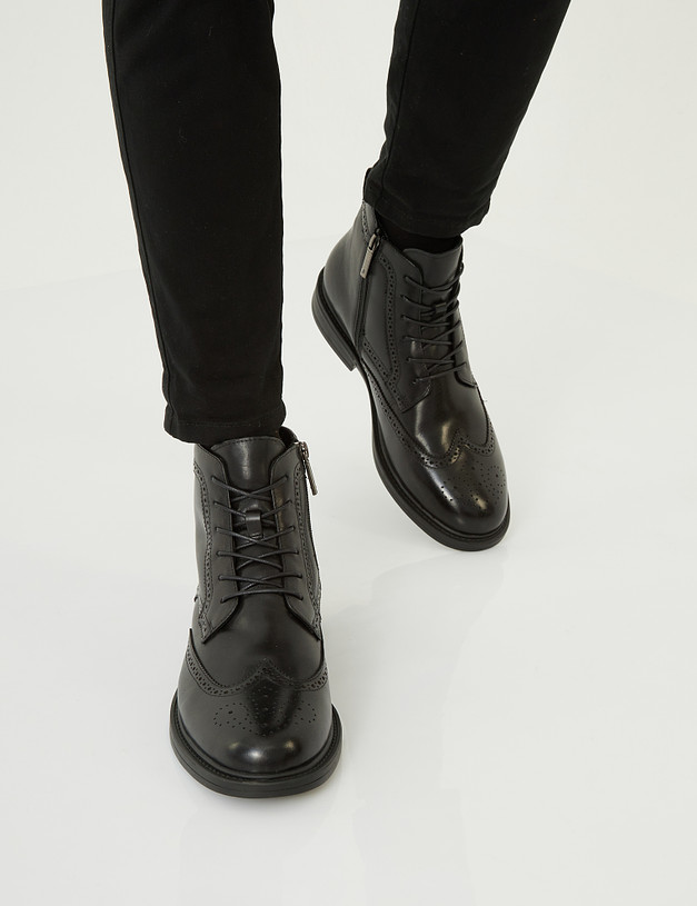 Черные мужские зимние ботинки MASCOTTE 58-1211332-3128M | ракурс 1