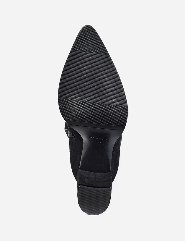 Черные женские ботфорты на каблуке MASCOTTE 100-020721-0602 | ракурс 4