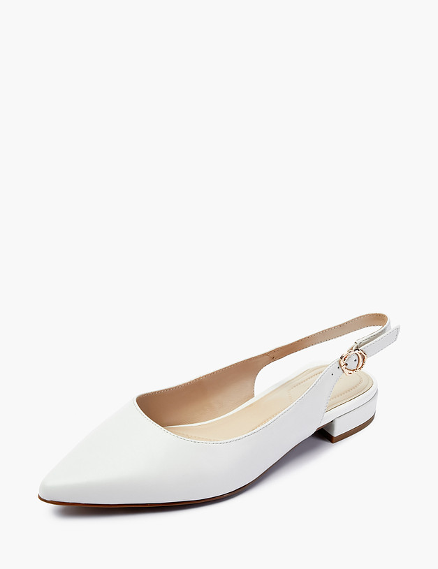 Белые женские туфли с открытой пяткой MASCOTTE 100-21039115-0501 | ракурс 3