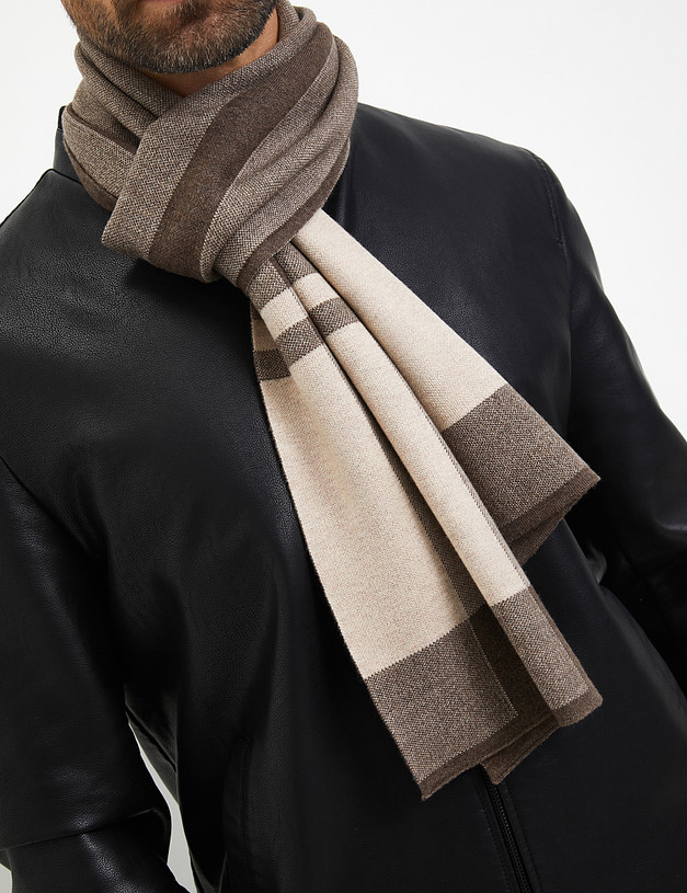 Коричневый мужской шарф MASCOTTE 766-3204-2408 | ракурс 1