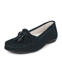 12-23WA-1523FK Мокасины женские спилок/нат.кожа синий, INSTREET