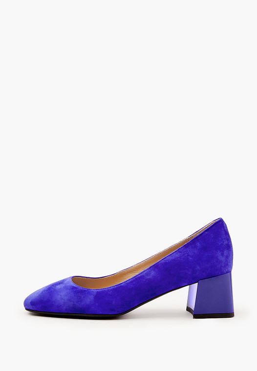 Темно-фиолетовые женские туфли из велюра