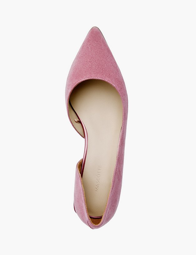 Розовые женские туфли из велюра MASCOTTE 126-212611-4618M | ракурс 5