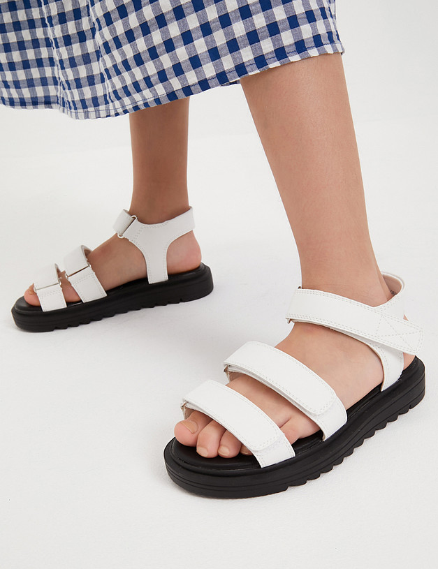 Белые сандалии для девочек MASCOTTE 250-410662-0601 | ракурс 7