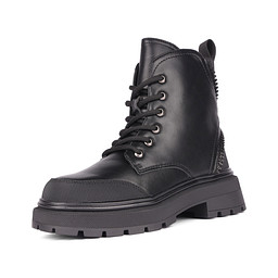 120-42GO-121SN Ботинки девичьи и.кожа/шерсть-и.мех черн, ZENDEN first