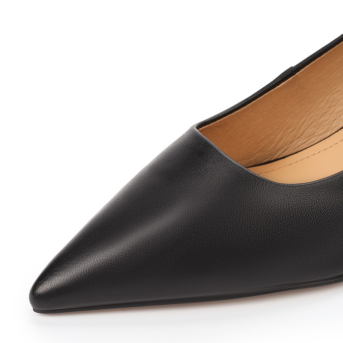 Черные женские кожаные туфли на устойчивом каблуке «Томас Мюнц»