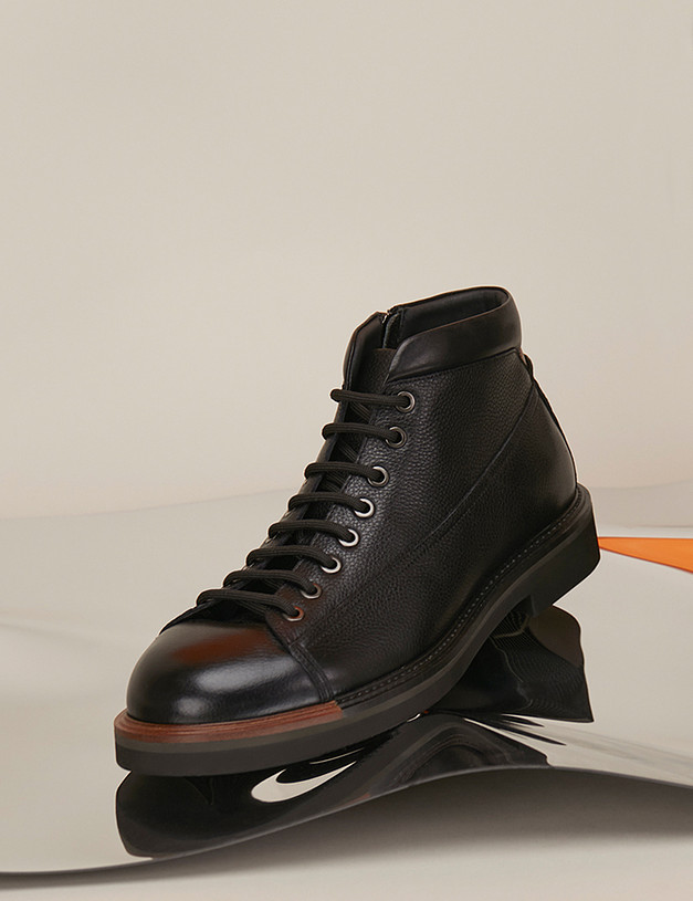 Черные мужские ботинки с акцентами MASCOTTE 175-220721-0102 | ракурс 1