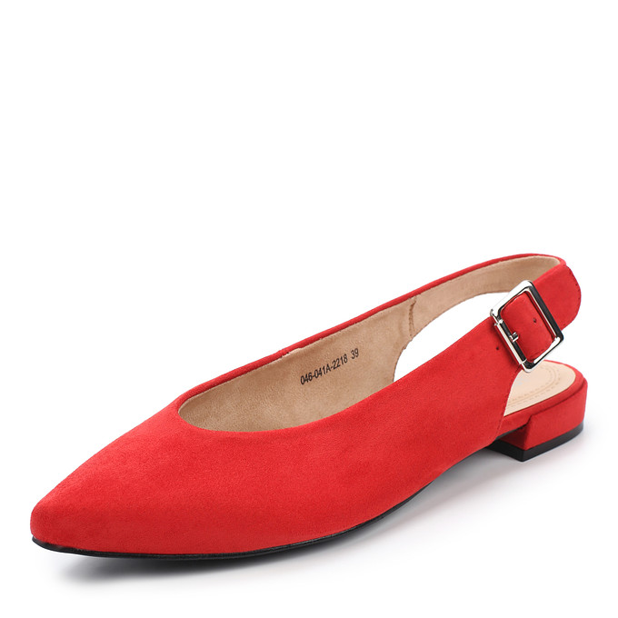 Красные женские туфли с открытой пяткой на небольшом каблуке LOLLI|POLLI