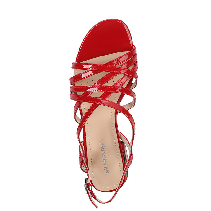 Красные женские босоножки на каблуке «Саламандер»