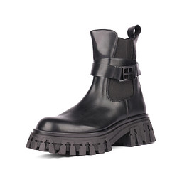 26-42WA-123SR Ботинки женские и.кожа/ворс.ткань черн, INSTREET