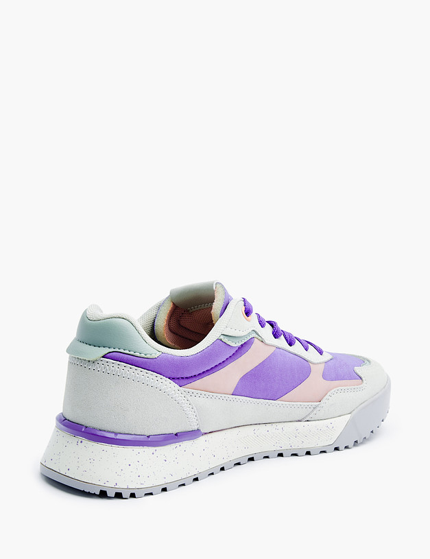 Серые женские кроссовки с фиолетовыми вставками MASCOTTE 151-312221-0210 | ракурс 4