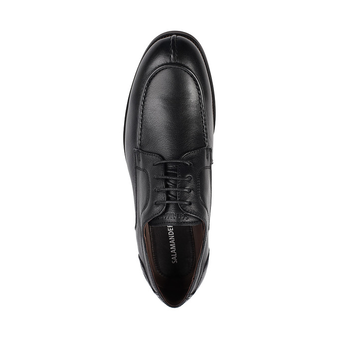 Черные кожаные мужские туфли из кожи со шнуровкой Саламандер
