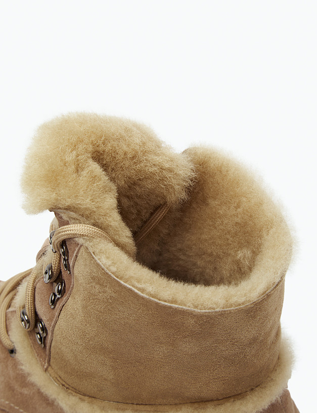 Бежевые женские зимние ботинки на массивной подошве MASCOTTE 175-3205331-0608 | ракурс 7