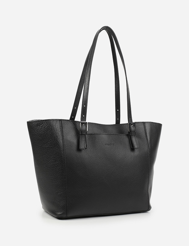 Черная кожаная женская сумка-шоппер MASCOTTE 697-1108-102 | ракурс 3