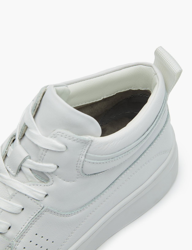 Белые кожаные женские кеды-ботинки MASCOTTE 58-2264827-7102М | ракурс 6