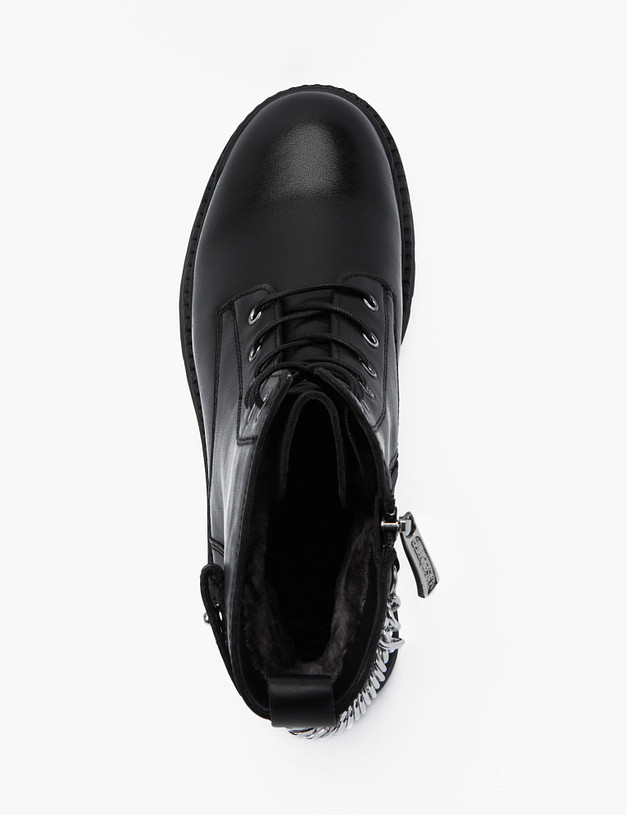 Черные женские зимние ботинки с цепочкой MASCOTTE 58-226731-0102 | ракурс 4