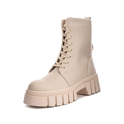 91-32WB-830SW Ботинки женские и.кожа/и.мех беж, INSTREET