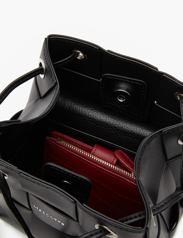 Черная женская сумка с плетеным дизайном MASCOTTE 610-4118-602 | ракурс 7