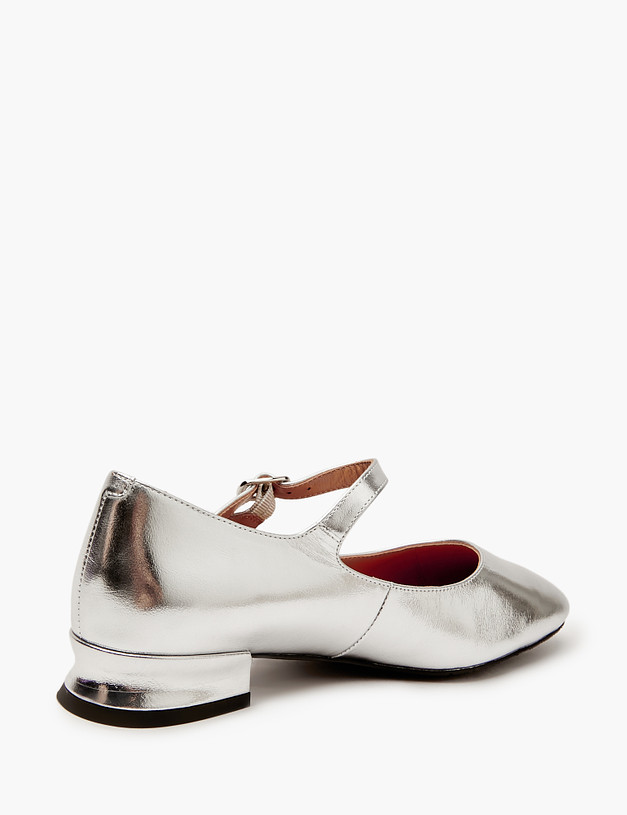 Серебристые женские туфли Мэри Джейн MASCOTTE 100-411211-0116 | ракурс 4