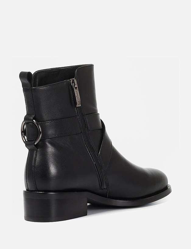Черные кожаные женские ботинки MASCOTTE 99-1221225-3199M | ракурс 4