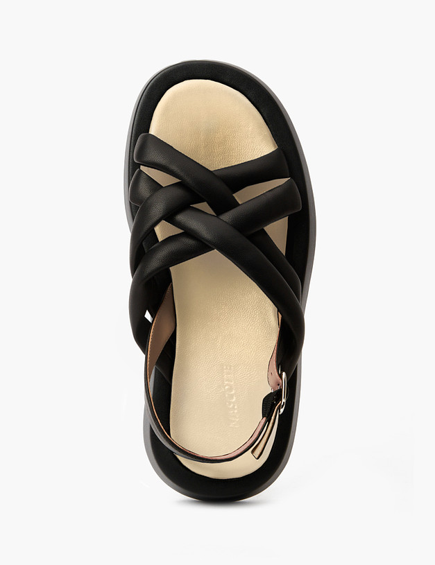 Черные женские сандалии из кожи MASCOTTE 66-3183115-7501M | ракурс 5