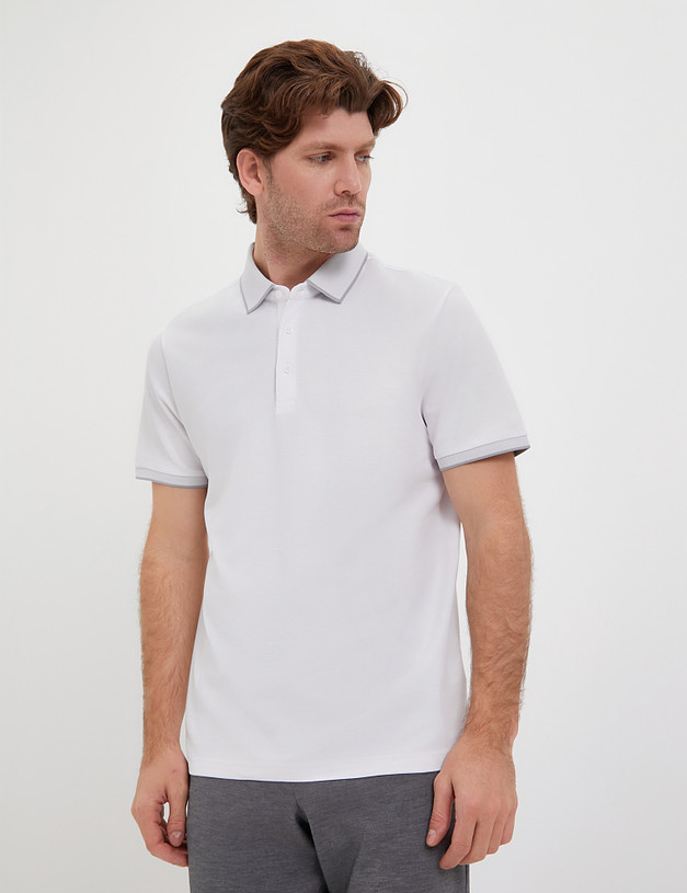 Белая мужская футболка-поло MASCOTTE 873-4103-2601 | ракурс 1
