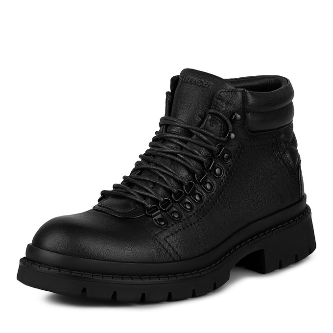 Черные мужские ботинки из кожи «Саламандер»