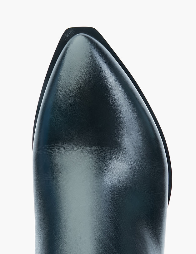 Черные женские сапоги на фактурном каблуке MASCOTTE 99-021522-3199M | ракурс 4