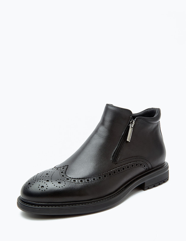 Черные мужские ботинки из натуральной кожи MASCOTTE 128-322223-0102 | ракурс 2