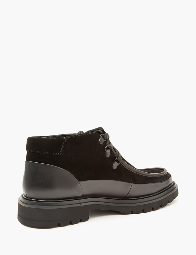 Черные мужские ботинки из кожи и велюра MASCOTTE 22-321322-3205M | ракурс 4