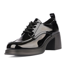 77-42WA-027DT Полуботинки женские и.лак/текстиль-и.кожа черн, INSTREET