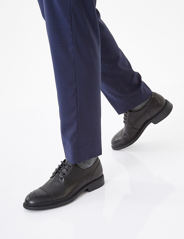Черные мужские туфли MASCOTTE 128-124711-0102 | ракурс 1