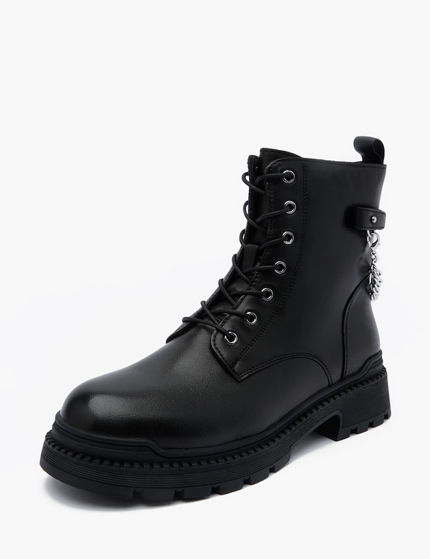 Черные женские зимние ботинки с цепочкой MASCOTTE 58-226731-0102 | ракурс 2