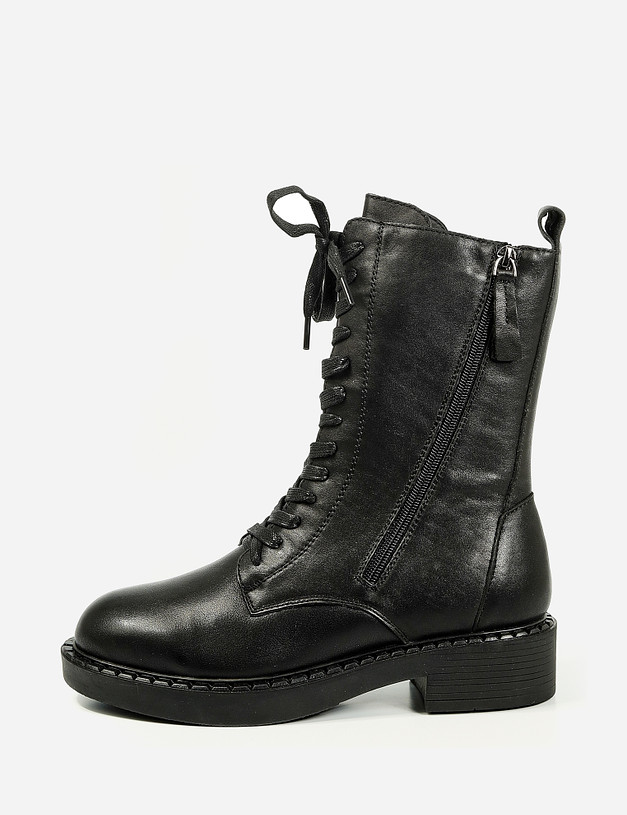 Черные женские ботинки на двойной молнии MASCOTTE 234-123332-0102 | ракурс 2